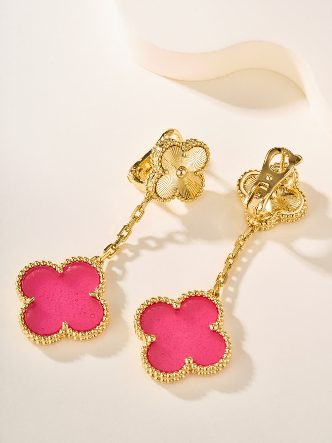 Van Cleef & Arpels Alhambra Pink Gold Earrings